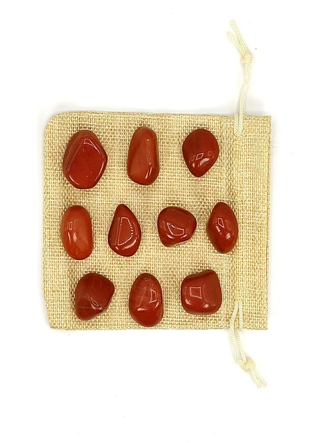 Plus Value أحجار اليشب الأحمر من بلس فاليو، حجر ناري لفاستو فنغ شوي، شاكرا أورا، كريستالات علاجية شخصية ريكي (200 غرام، مع حقيبة من الجوت) - Image 4